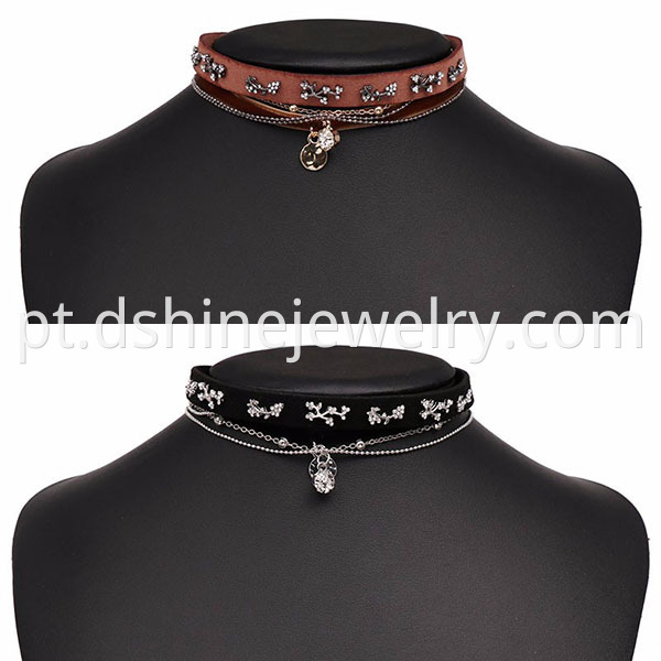 Leather Velvet Choker Necklace